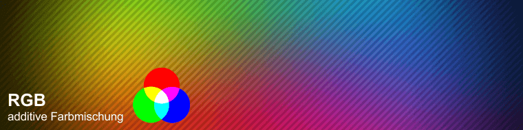 Abbilung zur Illustration der additiven Farbmischung mit RGB