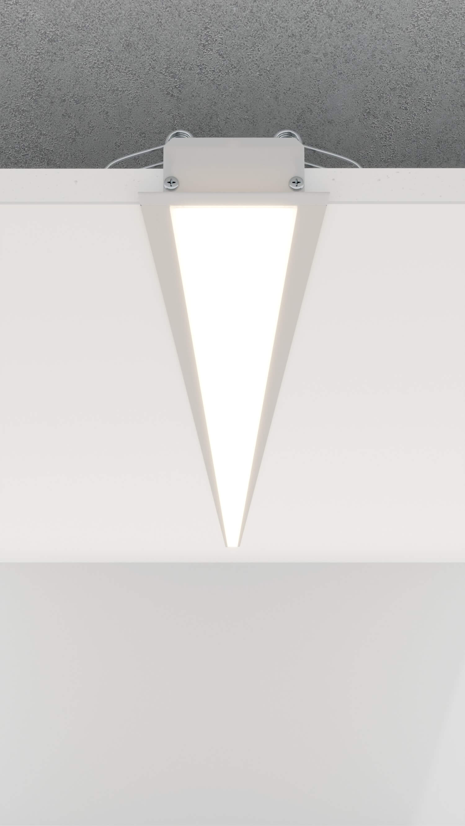 Deckenbeleuchtung an einer Rigipsdecke mit dem LED Alu Profil LARKO-50