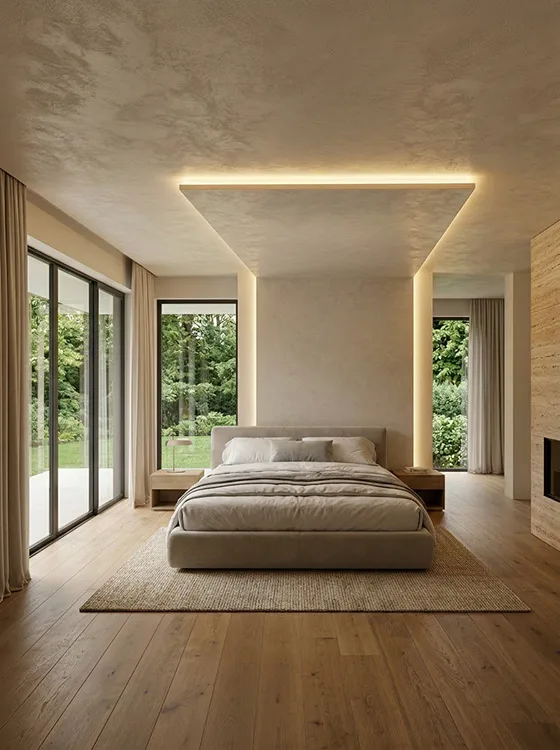 Schlafzimmer mit GKP Lichtvoute