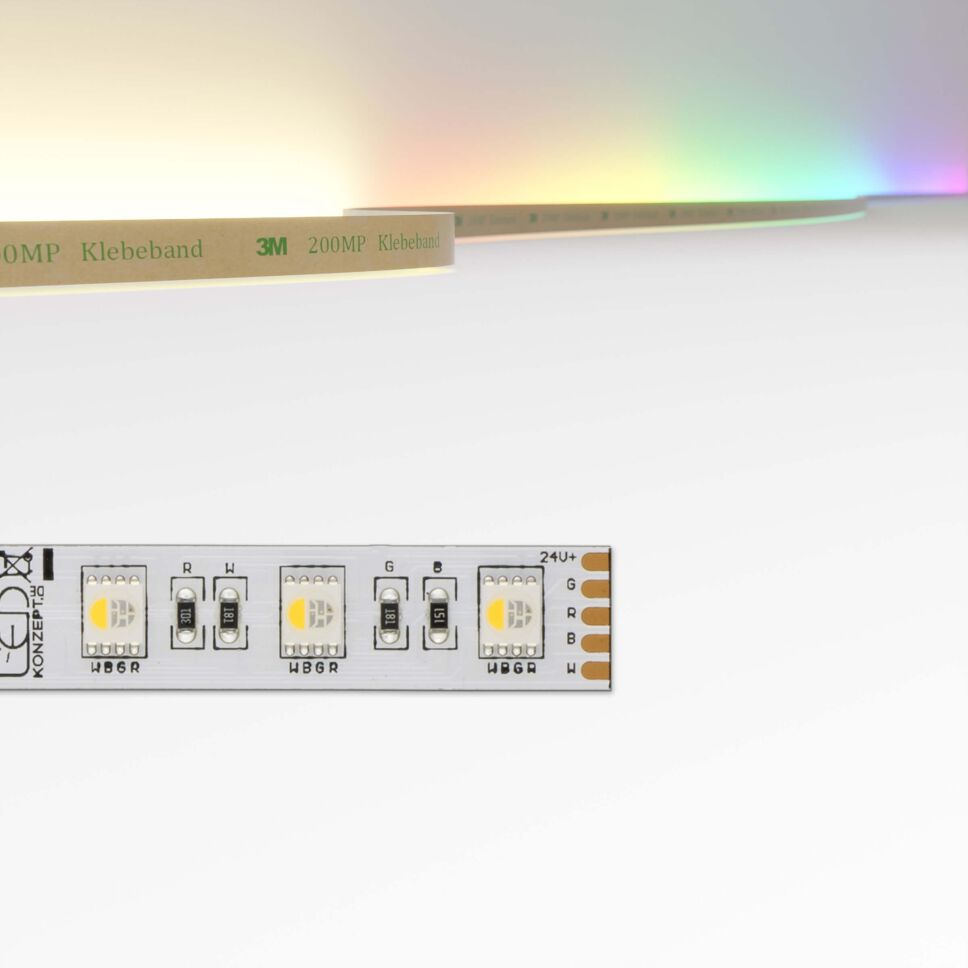 RGBW LED Streifen mit warmweißen und farbigen LEDs in...