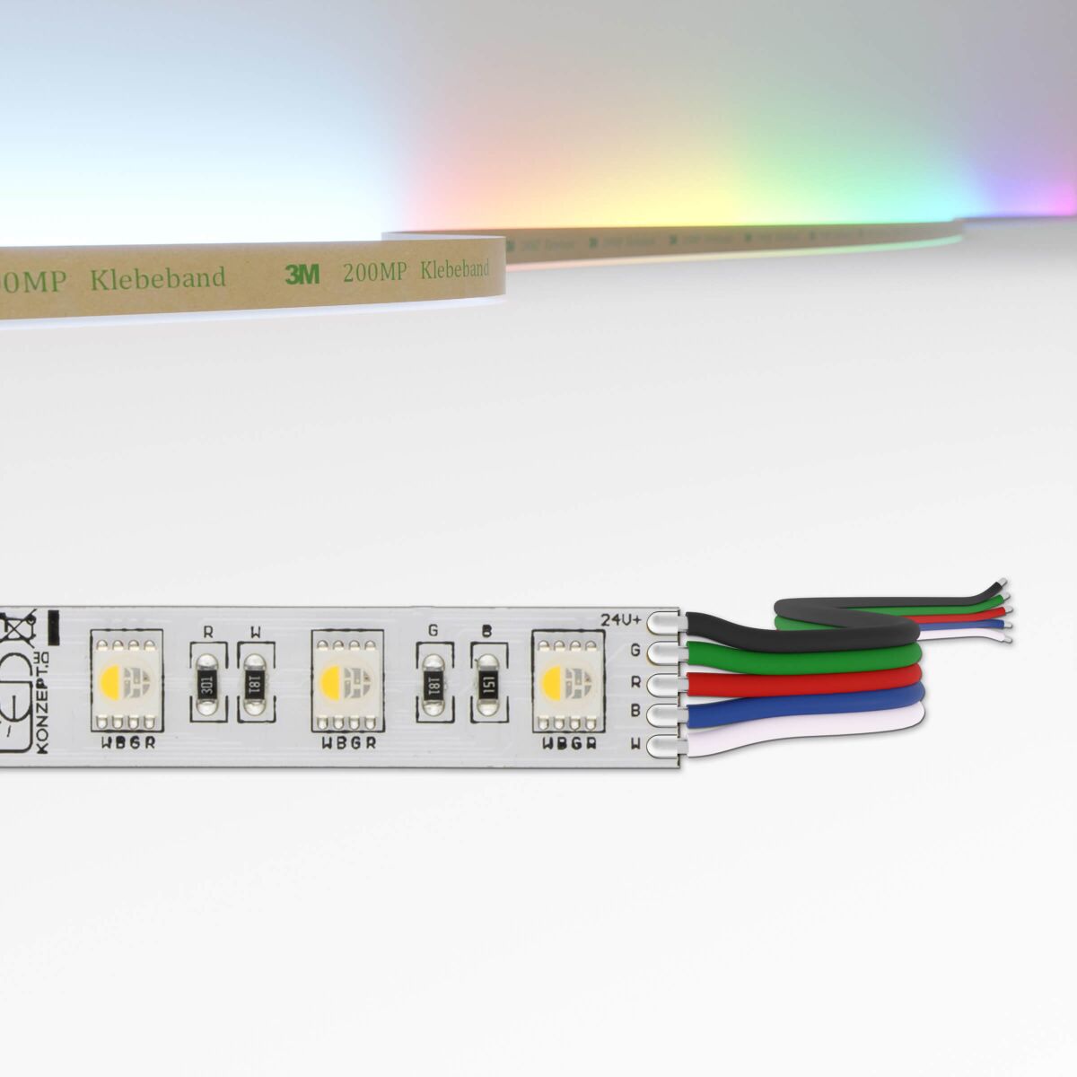 RGBW LED Streifen 24V, RGB + kaltweiß, 60 LEDs/m, , 49,50 €