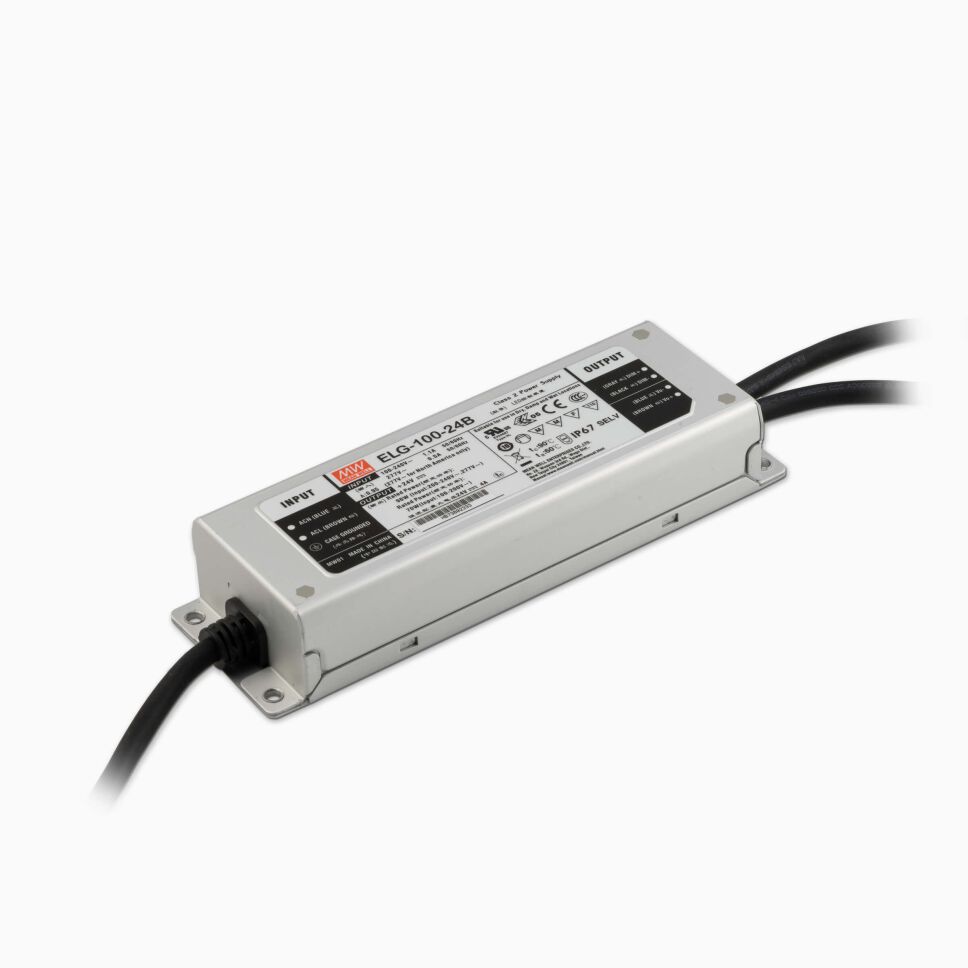 LED Netzteil im Metallgehäuse vom Markenhersteller MEANWELL ELG-100-24B-3Y