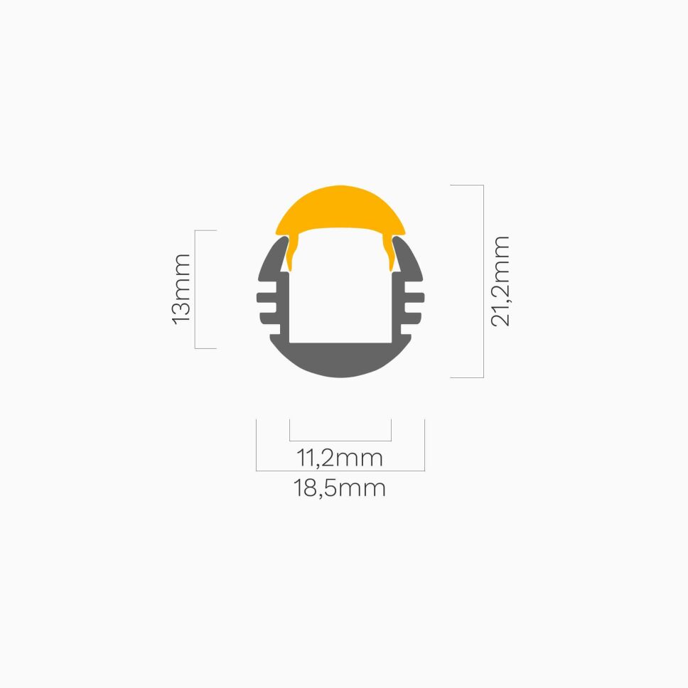 LED Alu Profil RK-L, 250cm inkl. Linsen-Abdeckung, 58,75 €