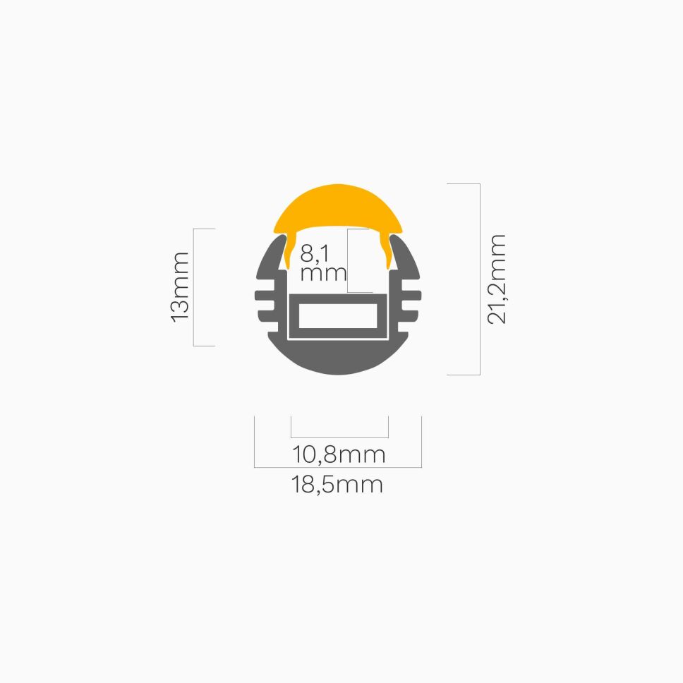 LED Alu Profil RK-L, 300cm inkl. Linsen-Abdeckung , 76,50 €