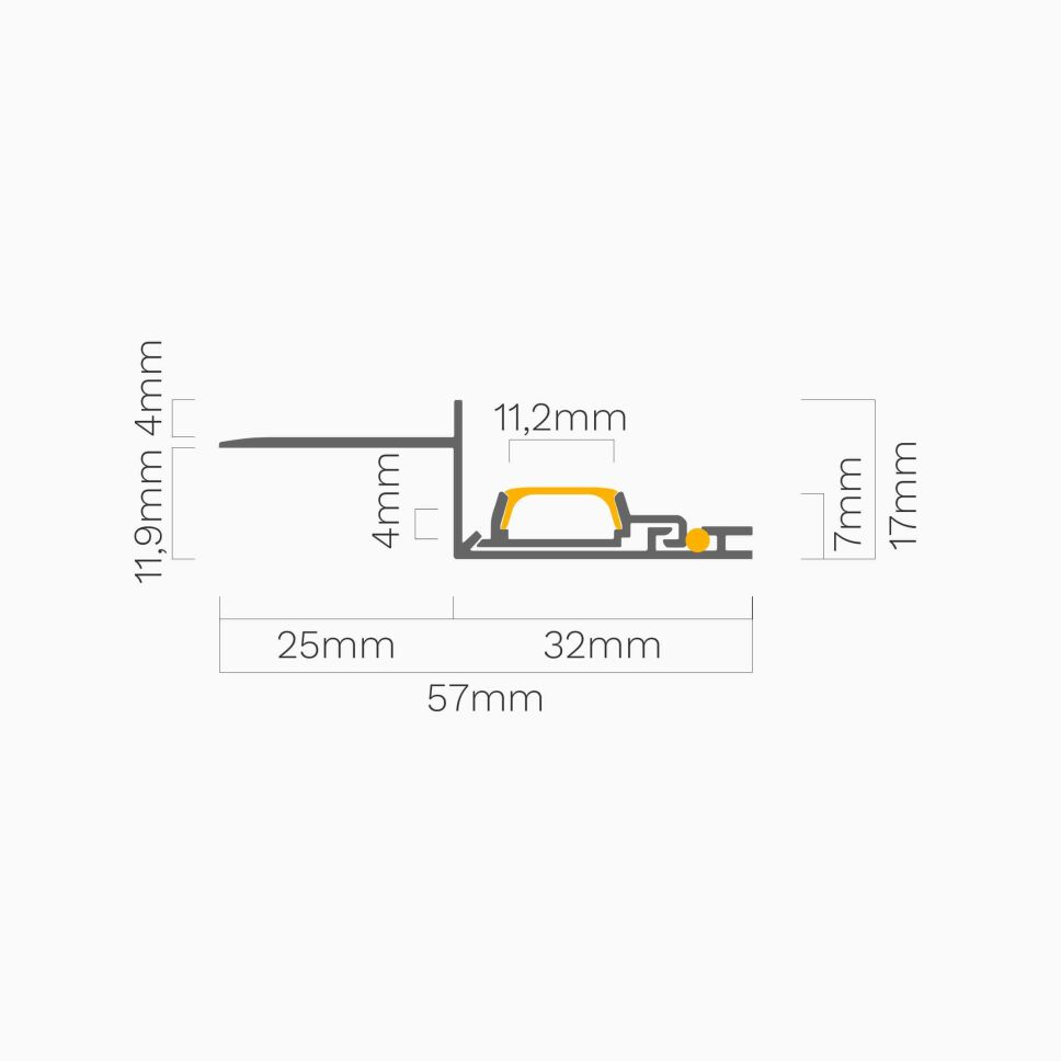 LED Alu Profil NISA, 200cm, inkl. Abdeckung klar, 42,00 €