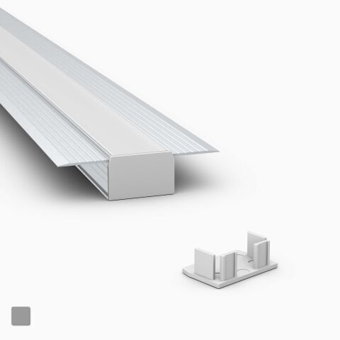 Endkappe aus Kunststoff fürs das LED Aluminium-Profil KOZUS, Produktbild und Anwendungsbeispiel