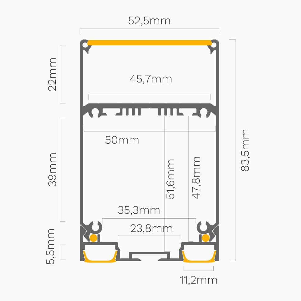 LED Alu Profil DES mit Platz für Dimmer, opale Abd, 160,00 €