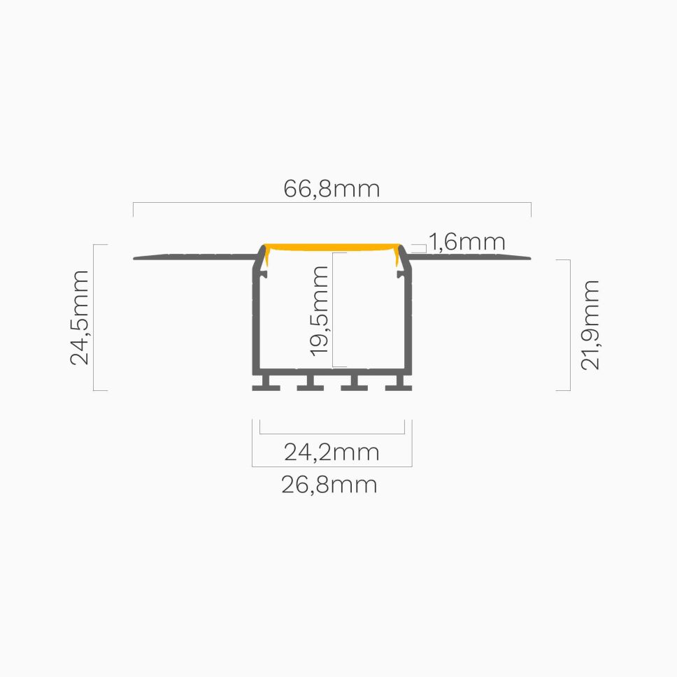 LED Alu Profil für Trockenbau für LED Streifen, 50, 10,25 €