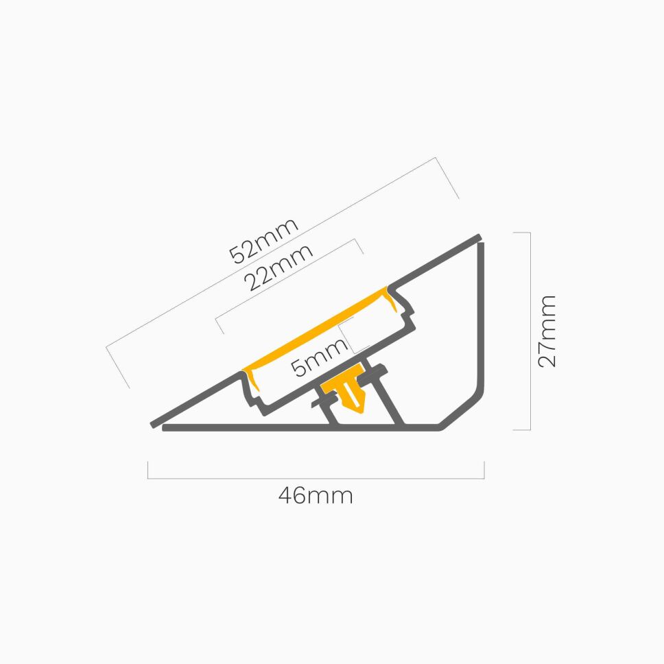 LED Alu Profil LOC eloxiert, 49,5cm inkl. Abdeckun, 12,75 €