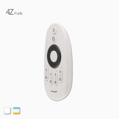 Kavaliersperspektive der 4Z LED Funk Fernbedienung zur Steuerung von einfarbigen LED Streifen