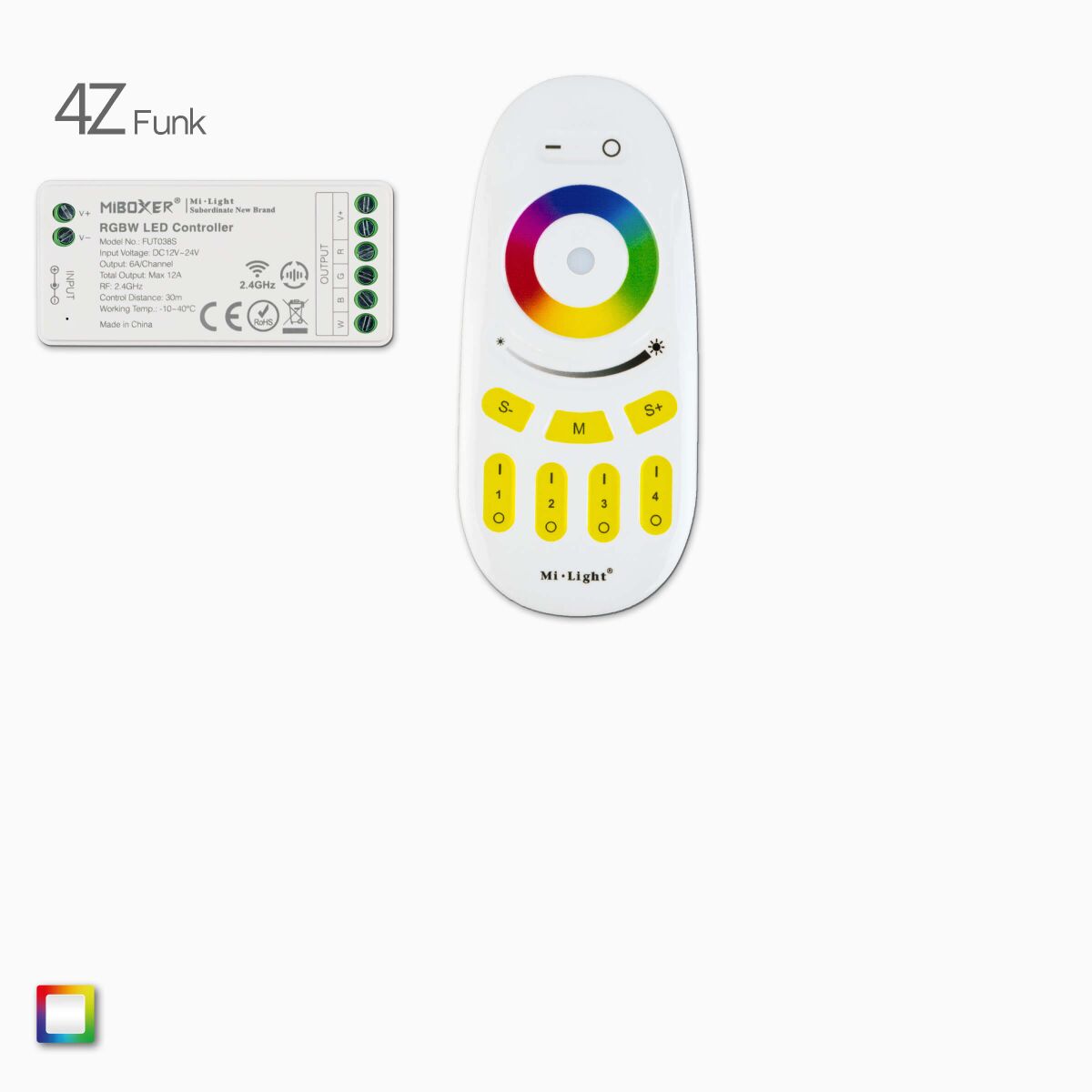 Funksteuerung und 1 Controller für RGBW LED Streif, 37,90 €