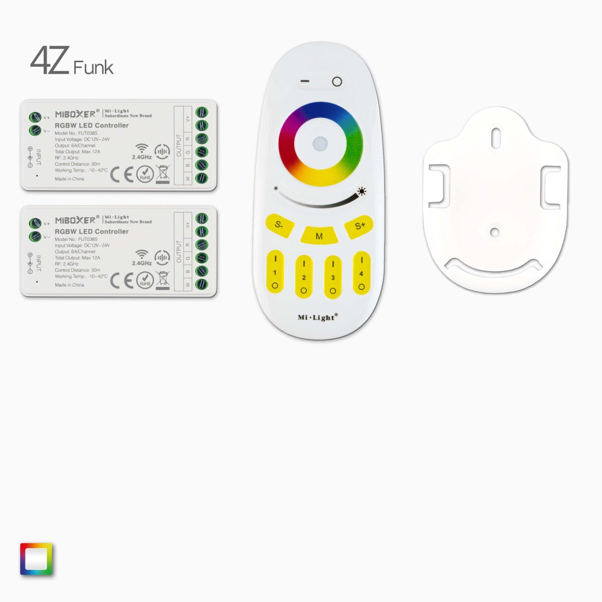 Set aus 2 RGBW LED Controller und 1 Funk-Fernbedie, 58,80 €