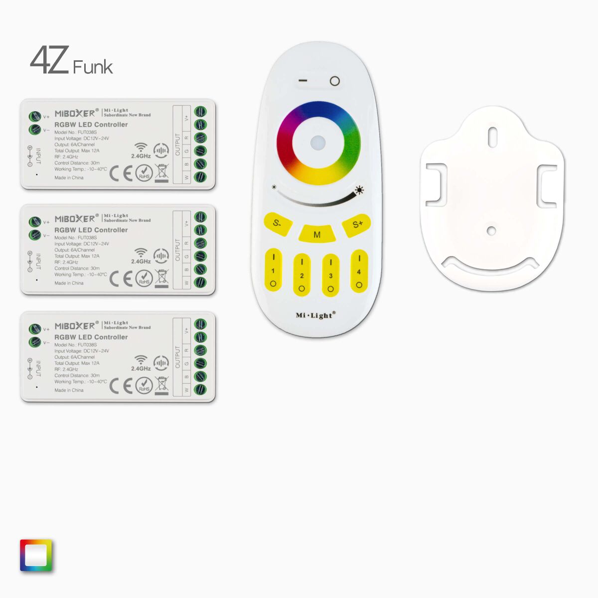 Set aus 3 RGBW LED Controller und 1 Funk-Fernbedie, 76,80 €