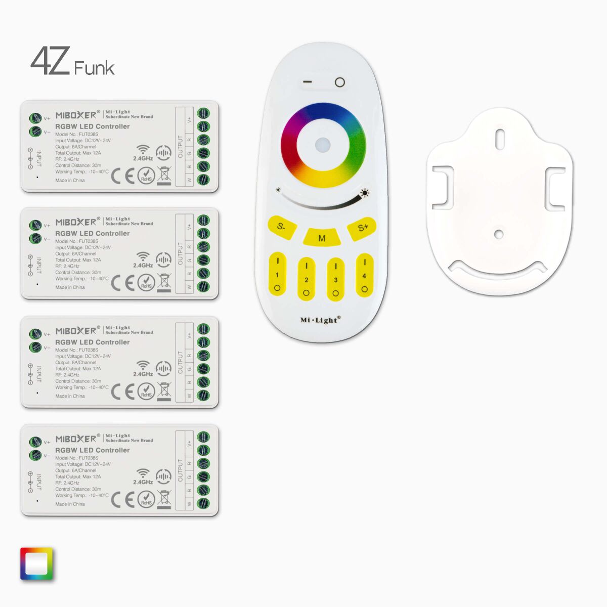 Set aus 4 RGBW LED Controller und 1 Funk-Fernbedie, 94,80 €