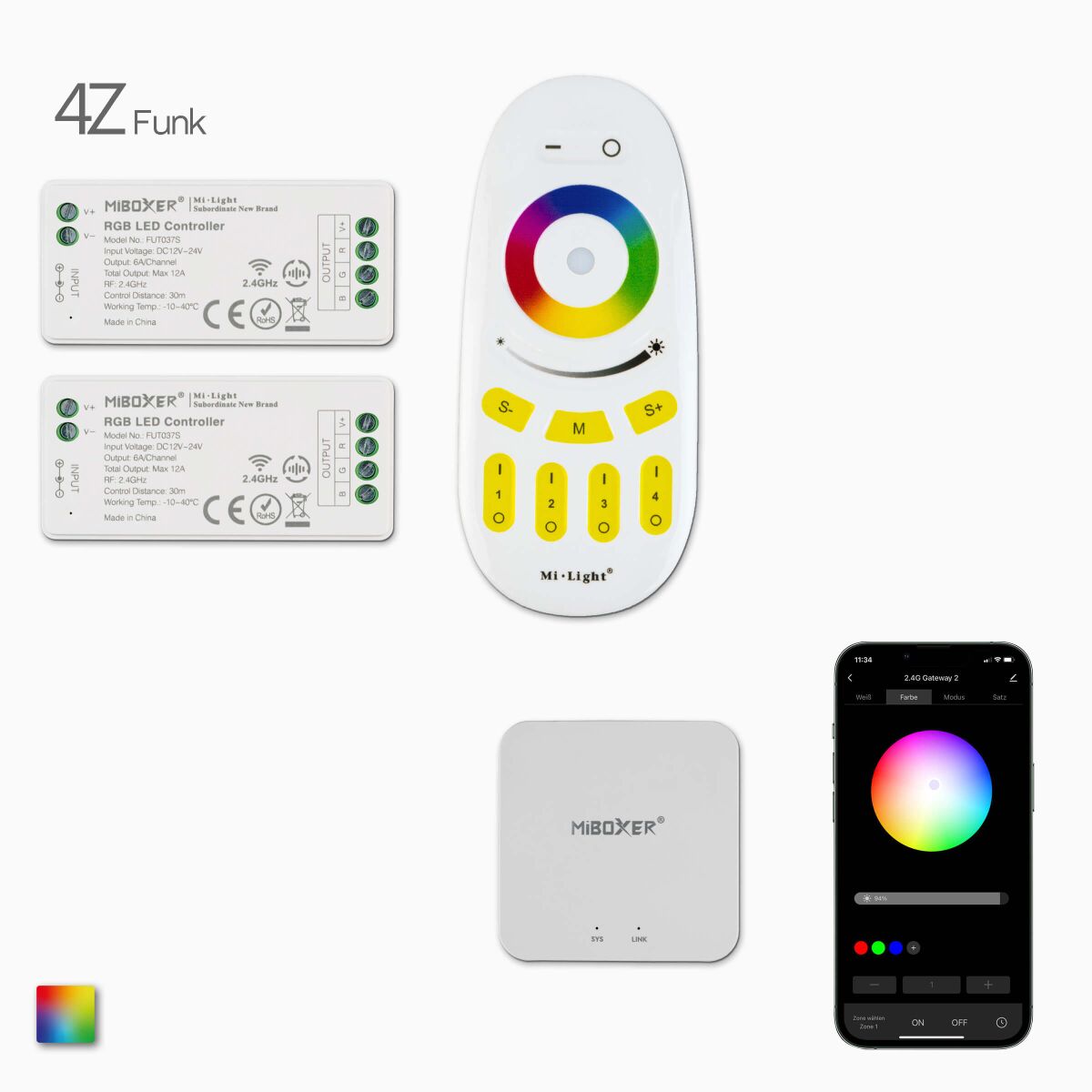 2 Funk Controller für RGB LED mit Fernbedienung un, 95,90 €