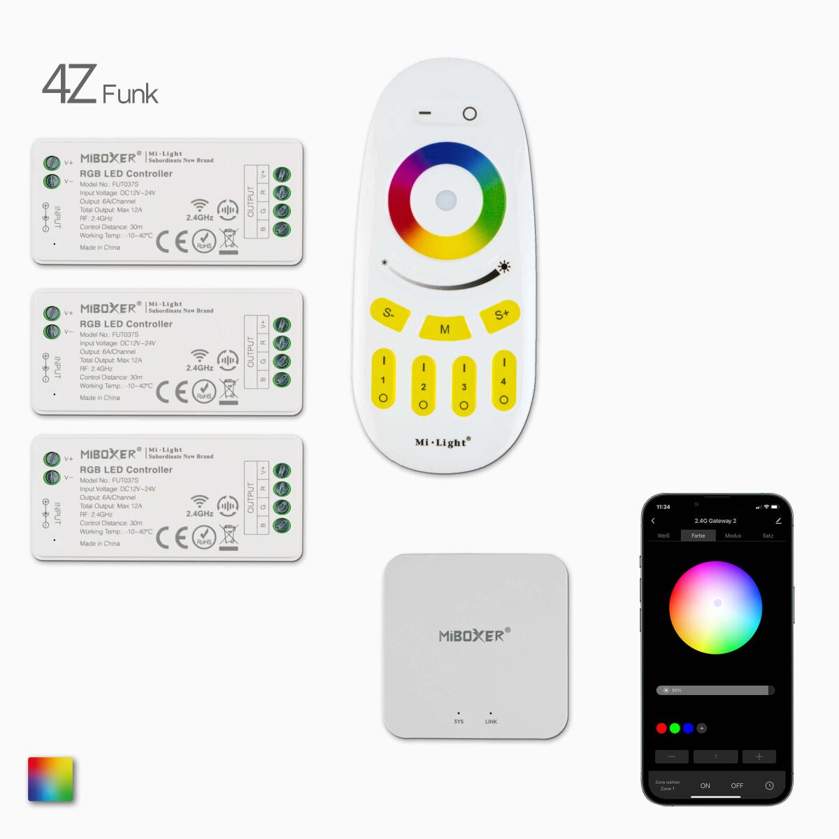 3 Funk Controller für RGB LED mit Fernbedienung un, 113,90 €