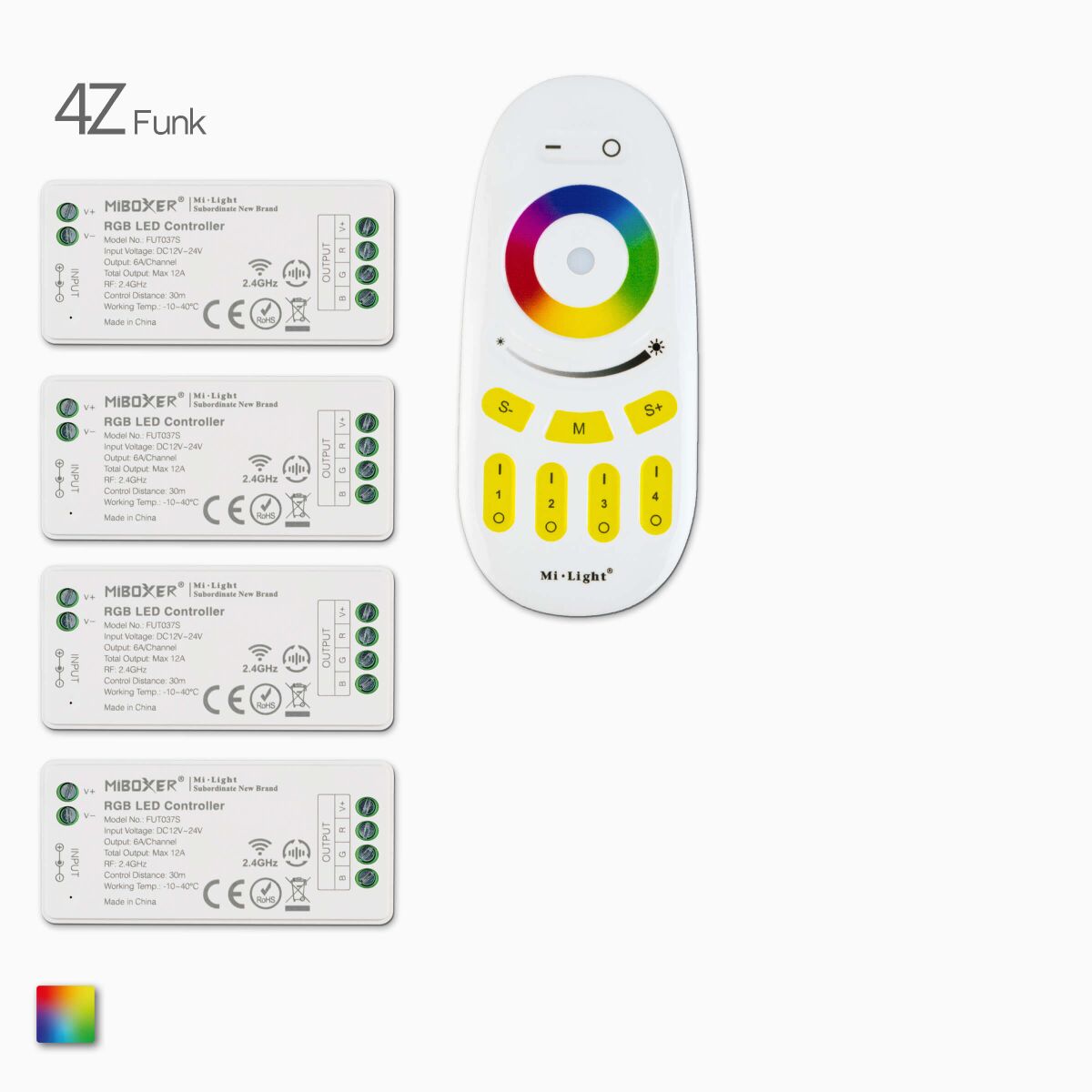 RGB LED Controller Set mit Fernbedienung u. 4 Cont, 91,90 €