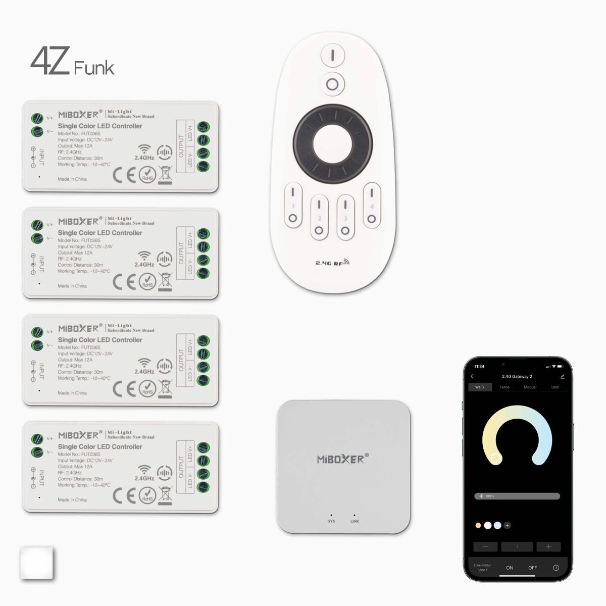 Dimmer-Set mit Funk-Fernbedienung und Wifi Modul, 126,90 €