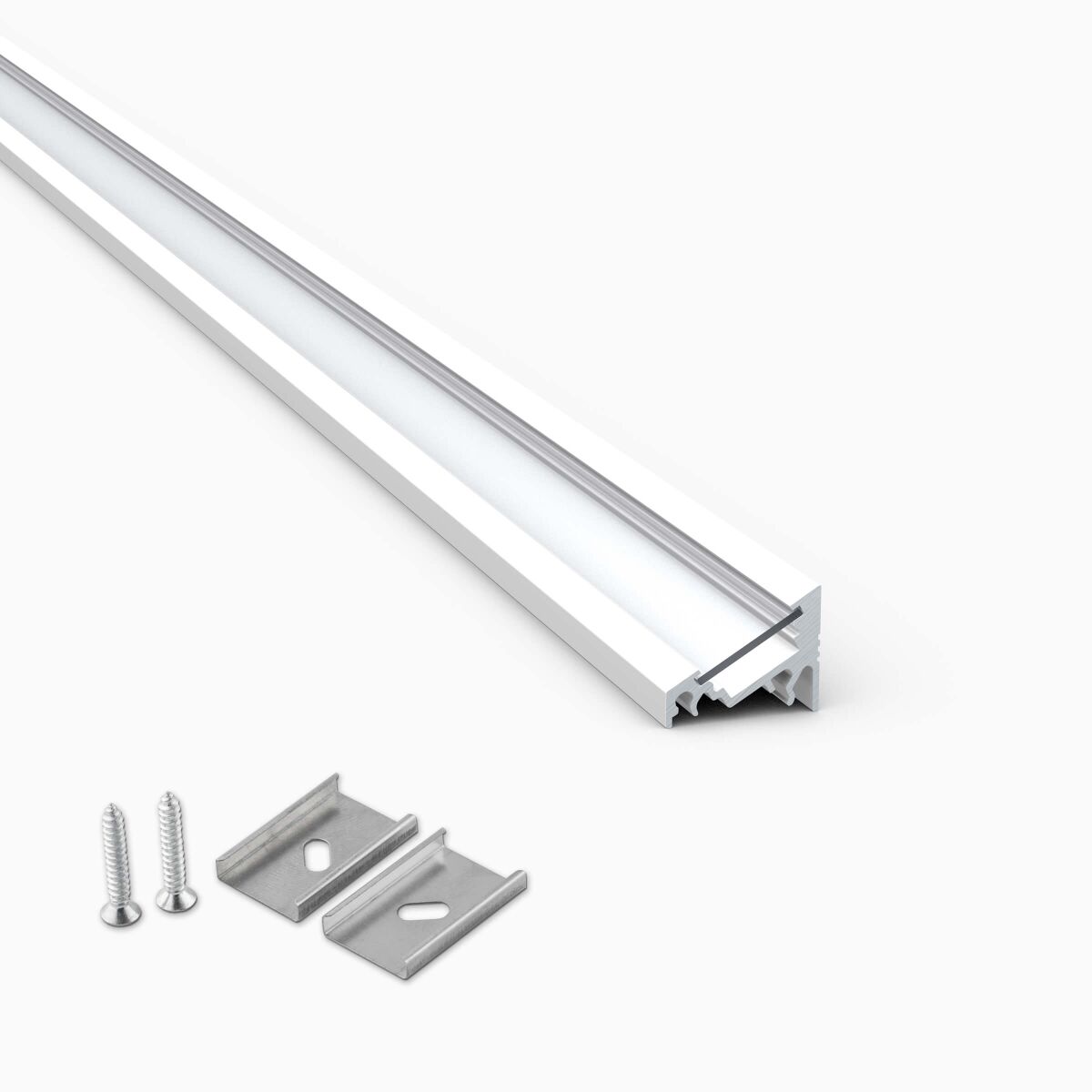 LED Winkelprofil in RAL9003 weiß, Abdeckung klar, , 27,50 €