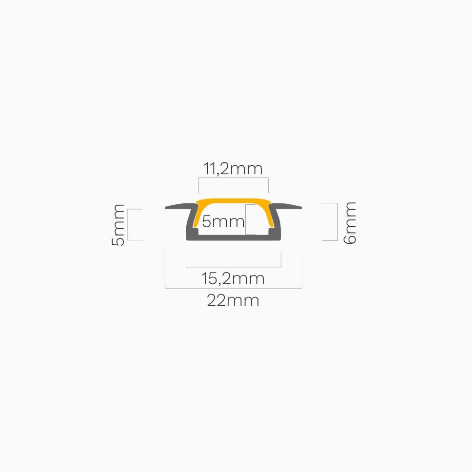 LED Alu Profil FK eloxiert, 49,5cm inkl. Abdeckung, 7,25 €