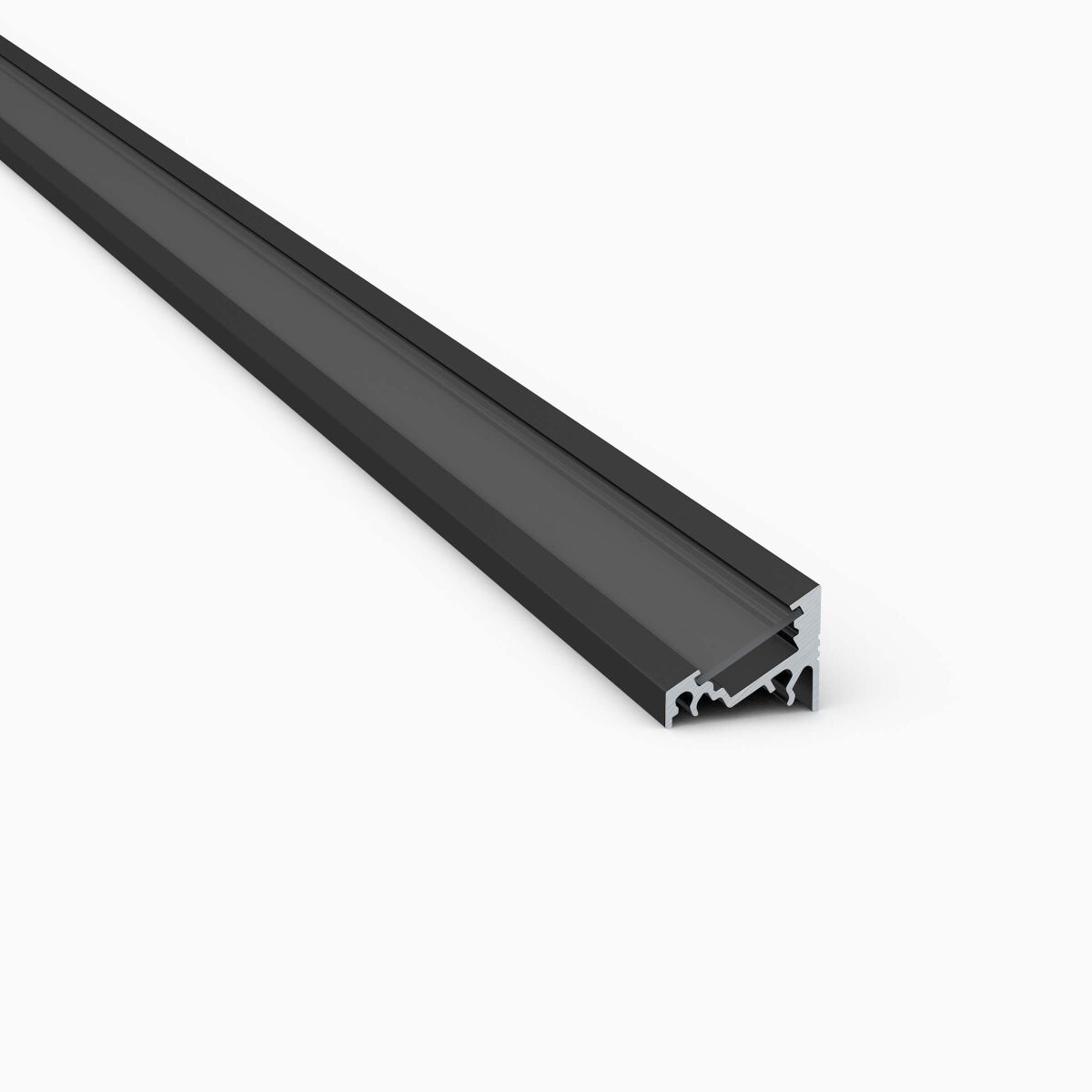 schwarzes LED Alu Winkelprofil mit klarer Abd., 49, 6,25 €