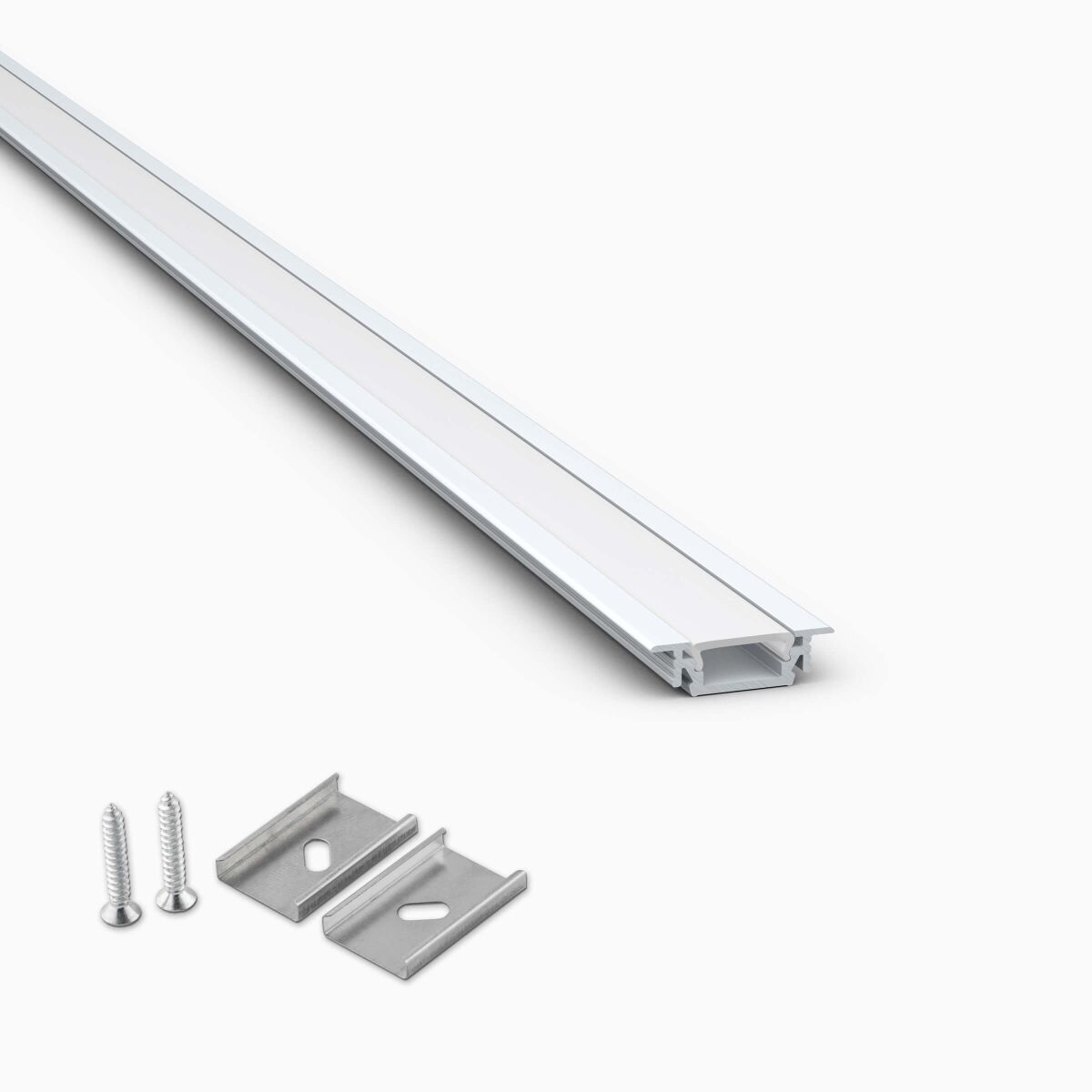 einlassbares LED Alu Profil F mit opaler Abdeckung, 20,00 €
