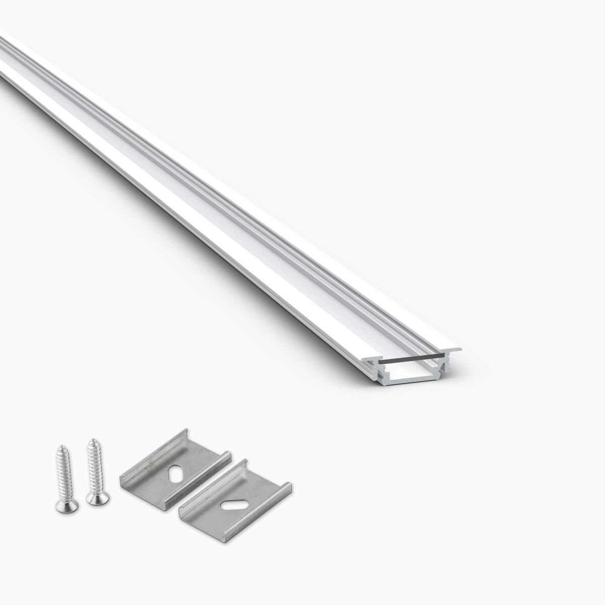 RAL9003 weißes LED Alu Einbauprofil mit klarer Abd, 7,25 €