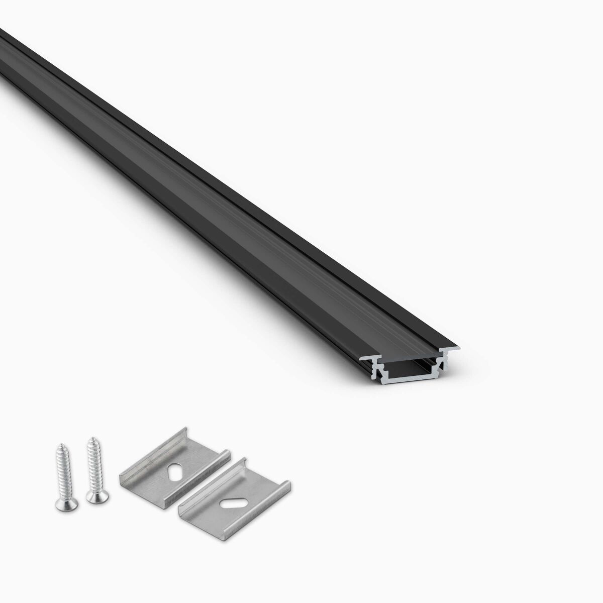 Möbelbau-Profil F in schwarz RAL9005, klare Abd., , 20,75 €