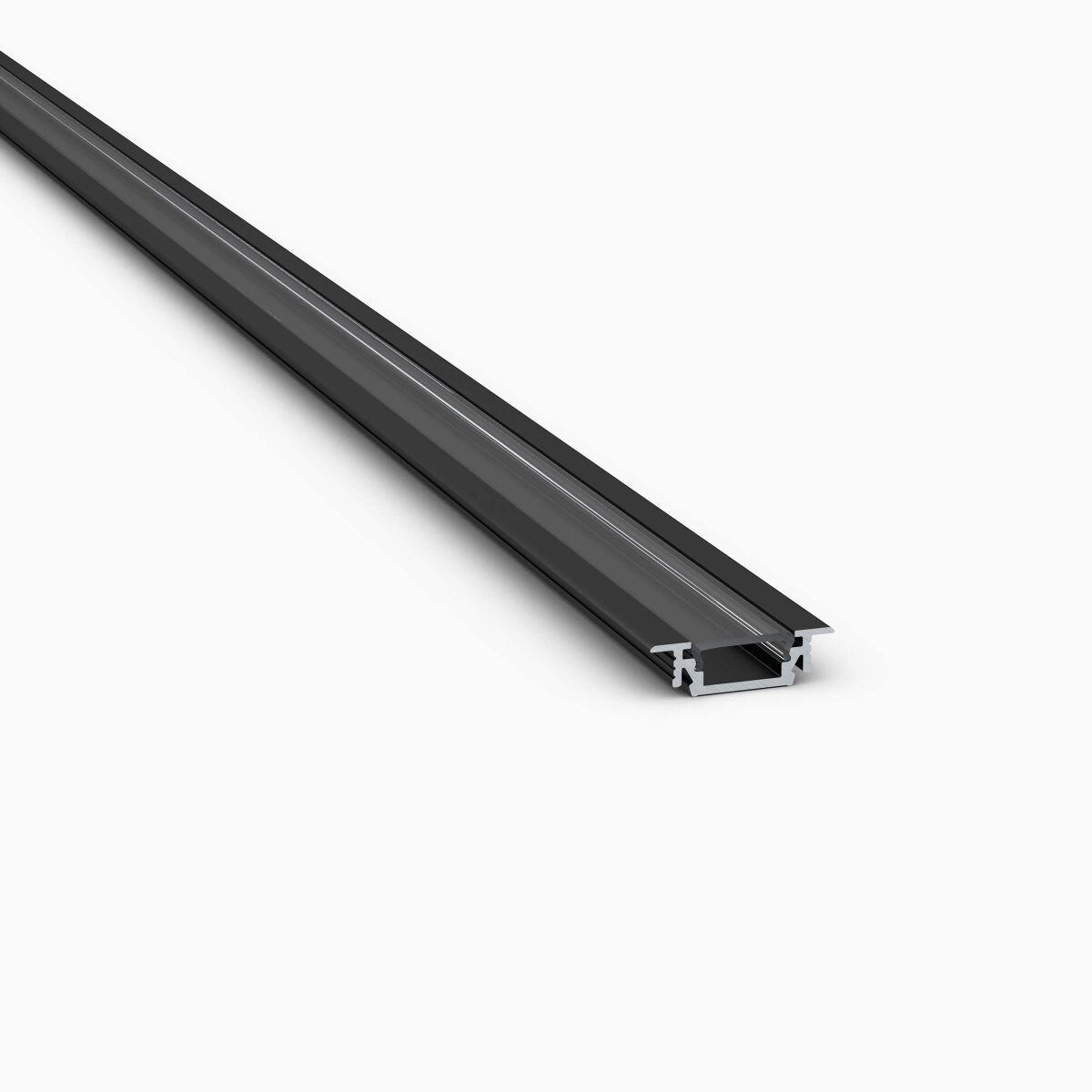 schwarzes LED Alu Profil zum Einlassen, klare Abd,, 14,50 €