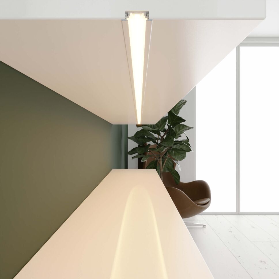 schwarzes RAL9005 LED Alu Einlassprofil, klare Abd, 23,75 €