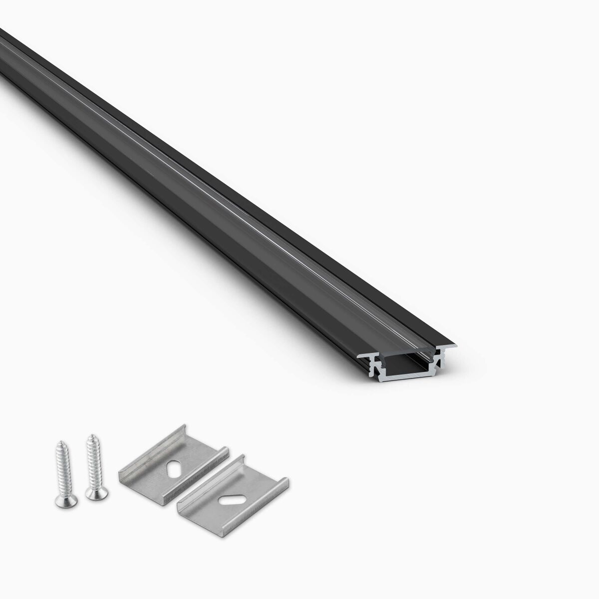 schwarzes RAL9005 LED Alu Einlassprofil, klare Abd, 31,50 €