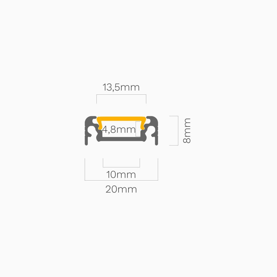 flaches Alu Profil für LED Strips bis 10mm Breite,, 6,00 €