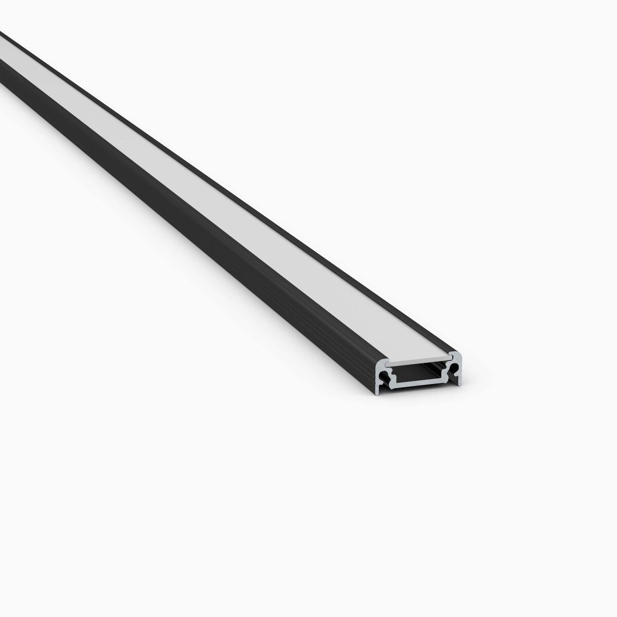 LED Alu Profil N in schwarz mit opal weißer Abd. 5, 6,25 €