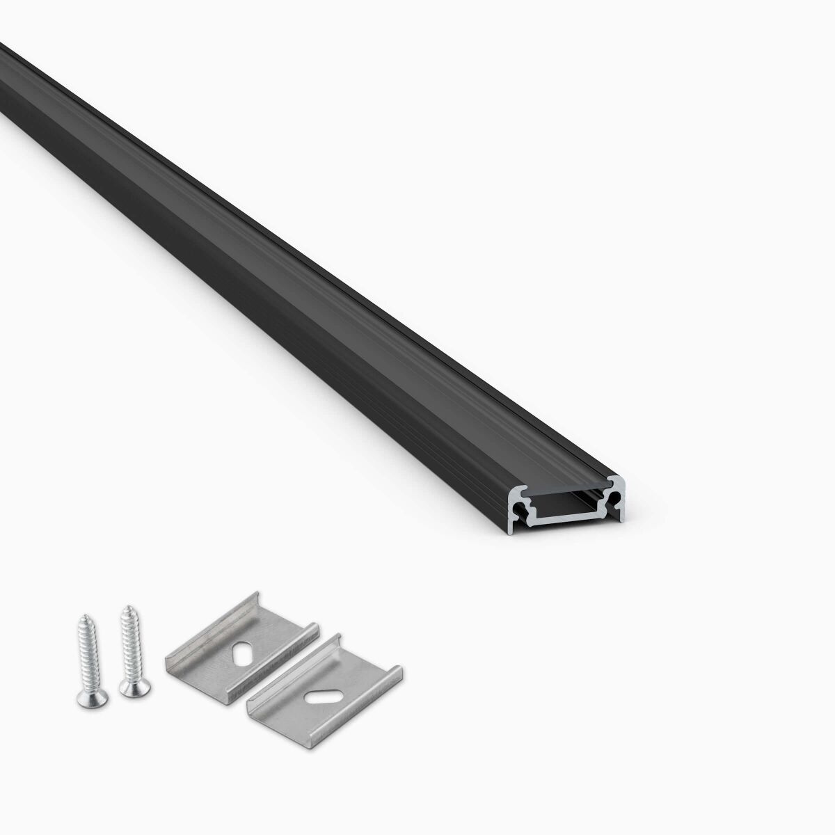schwarzes LED Alu Profil N mit Montagezubehör, 50c, 7,25 €
