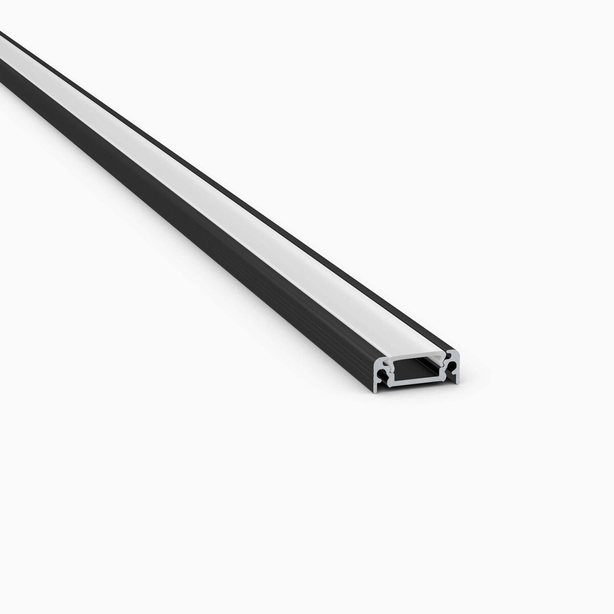 schwarzes LED Alu Profil mit weißer opak Abd, 50cm, 7,25 €