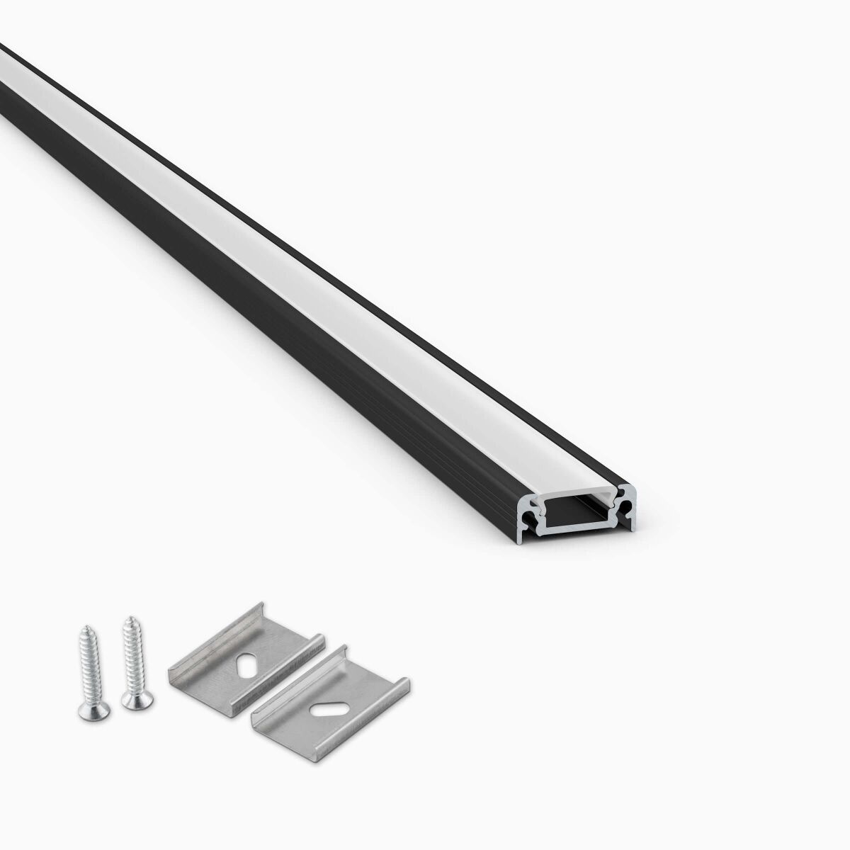 LED Alu Profil N in schwarz mit Montagezubehör, 10, 16,00 €