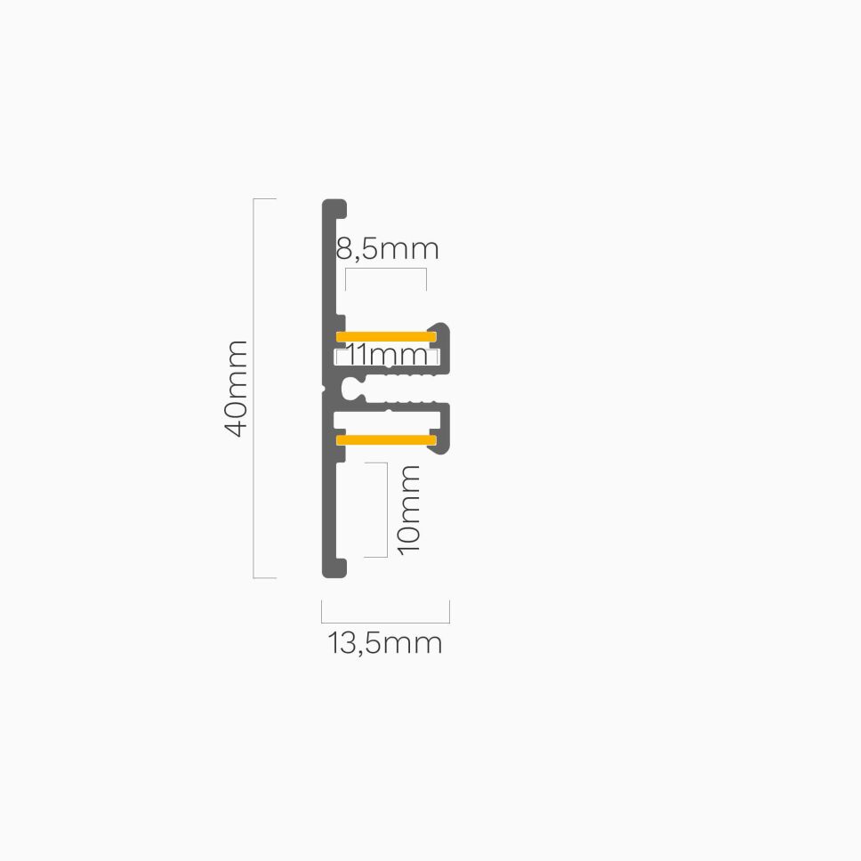 LED Alu Profil T, Lichtvoutenprofil Up-Down, 150cm, 25,00 €
