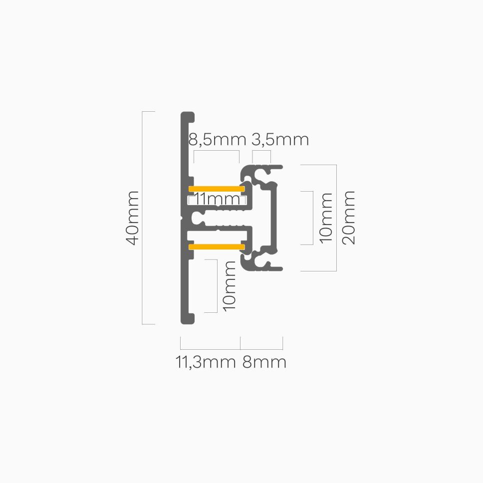 LED Lichtvouten-Profil T, beidseitig Wandfluten, 2, 48,00 €