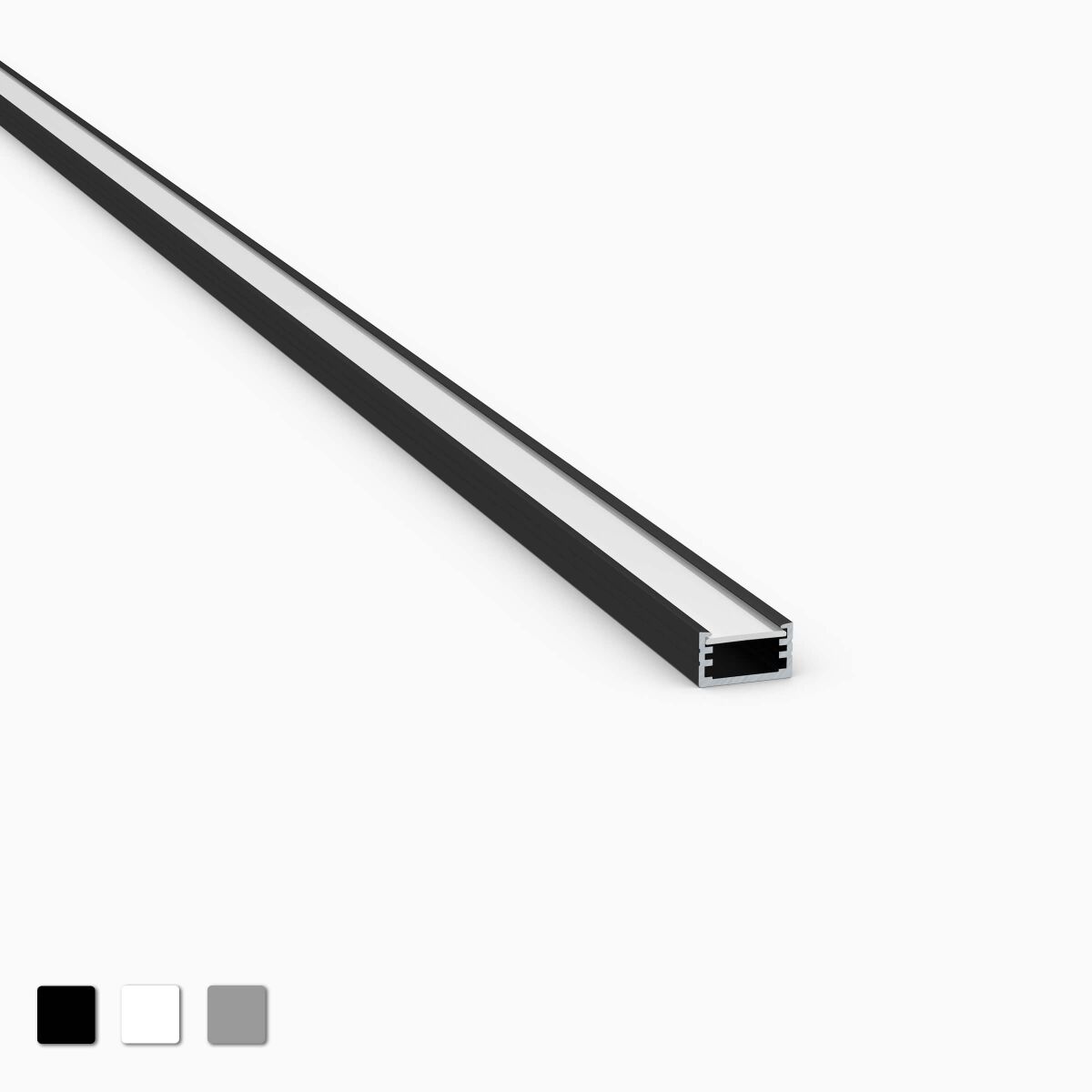 Schwarz Aluprofil LED Profil V-Form Aluminium Leiste für LEDStreifen Eloxiert 1m