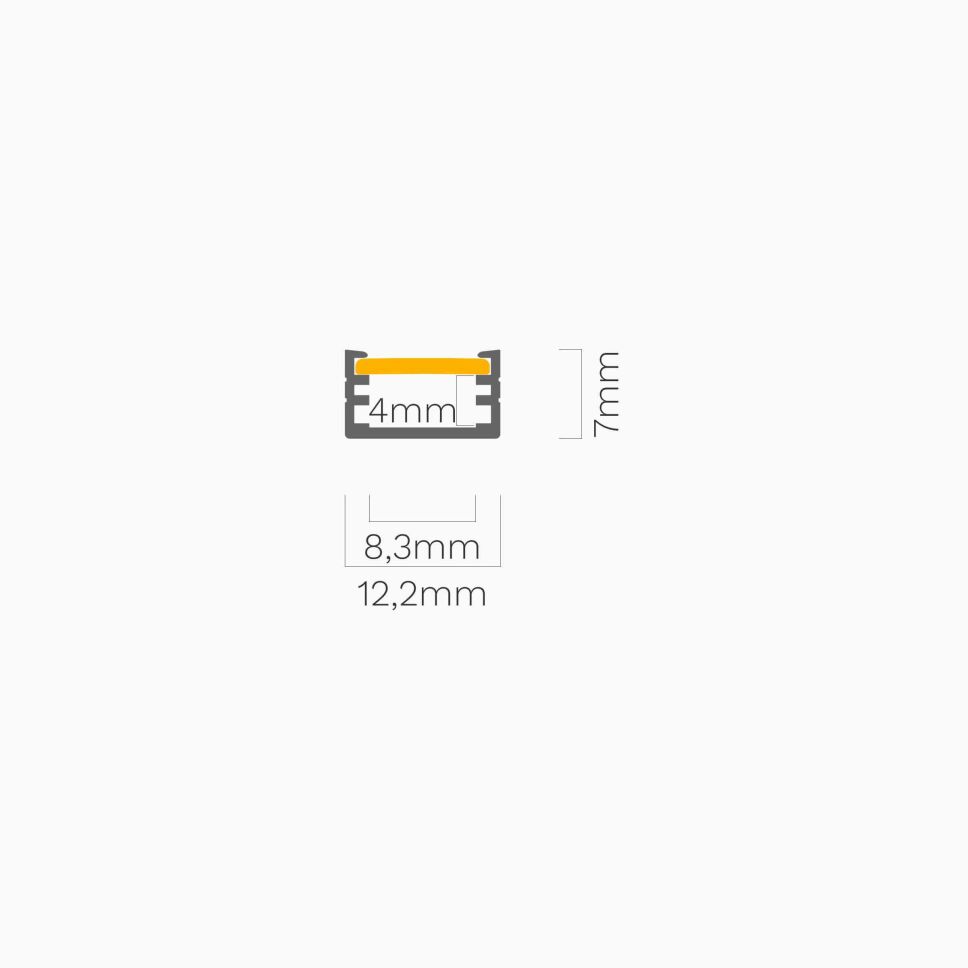 LED Alu Profil S für LED Strips mit 8mm Breite, 10, 8,00 €
