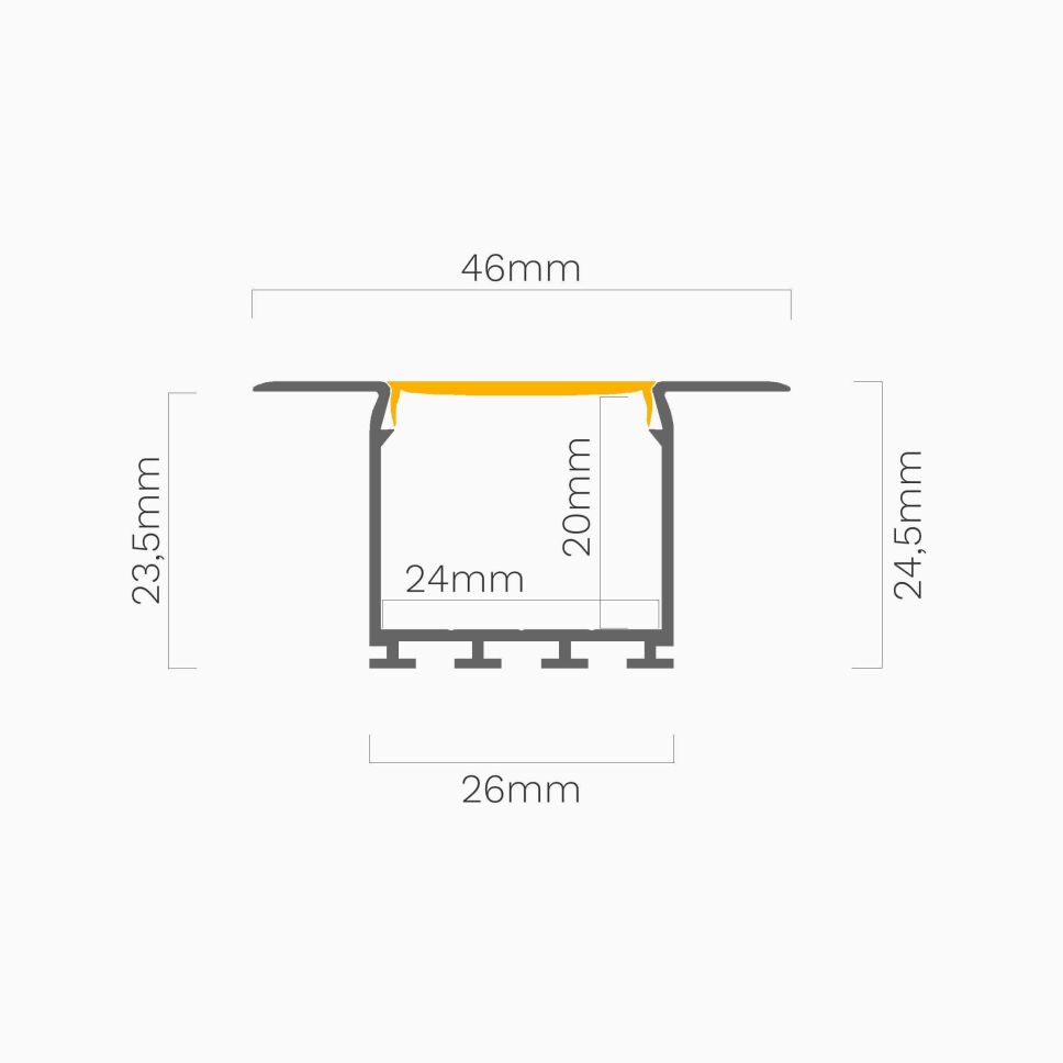 LED Einlassprofil für Deckenbeleuchtungen, 250cm m, 62,50 €