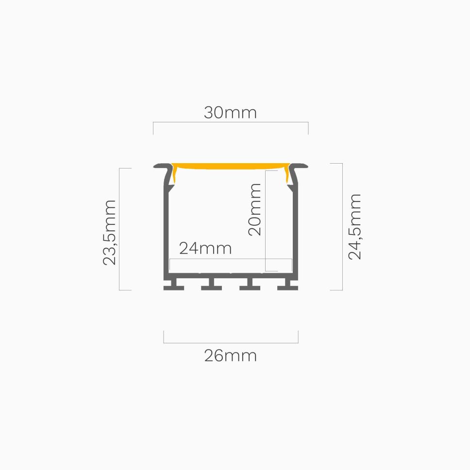 LED Alu Profil LOKOM eloxiert, 200cm inkl. Abdecku, 42,00 €