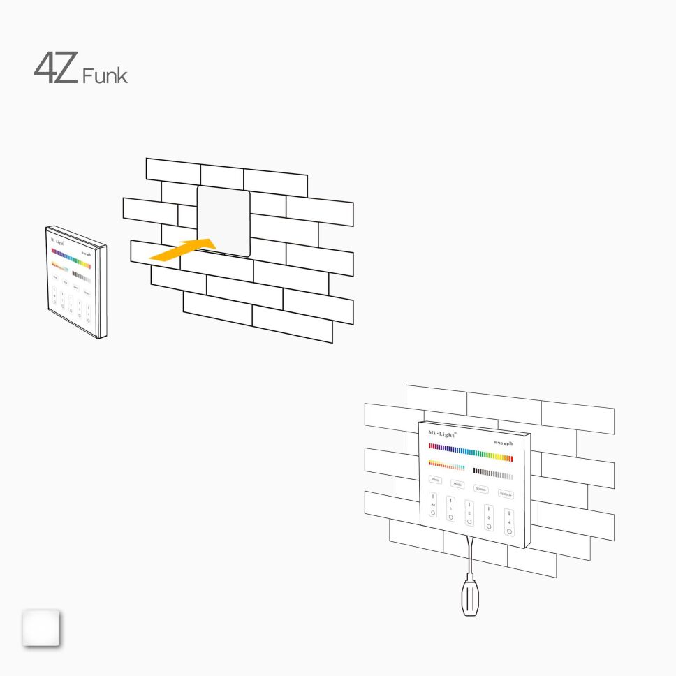 LED 4-Zonen Funk Wandsteuerung für LED Funk Dimmer, 29,99 €
