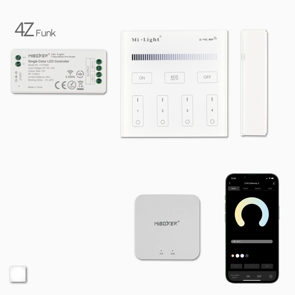 1 LED Funk-Dimmer, Wandsteuerung und Wifi Schnitts, 87,98 €