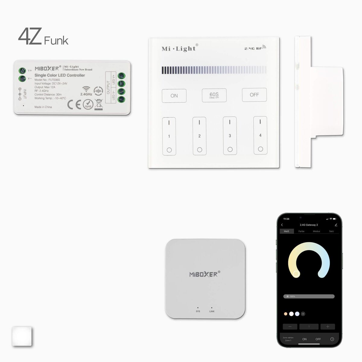LED Funk-Wandsteuerung mit Wifi Controller und 1 D, 87,98 €