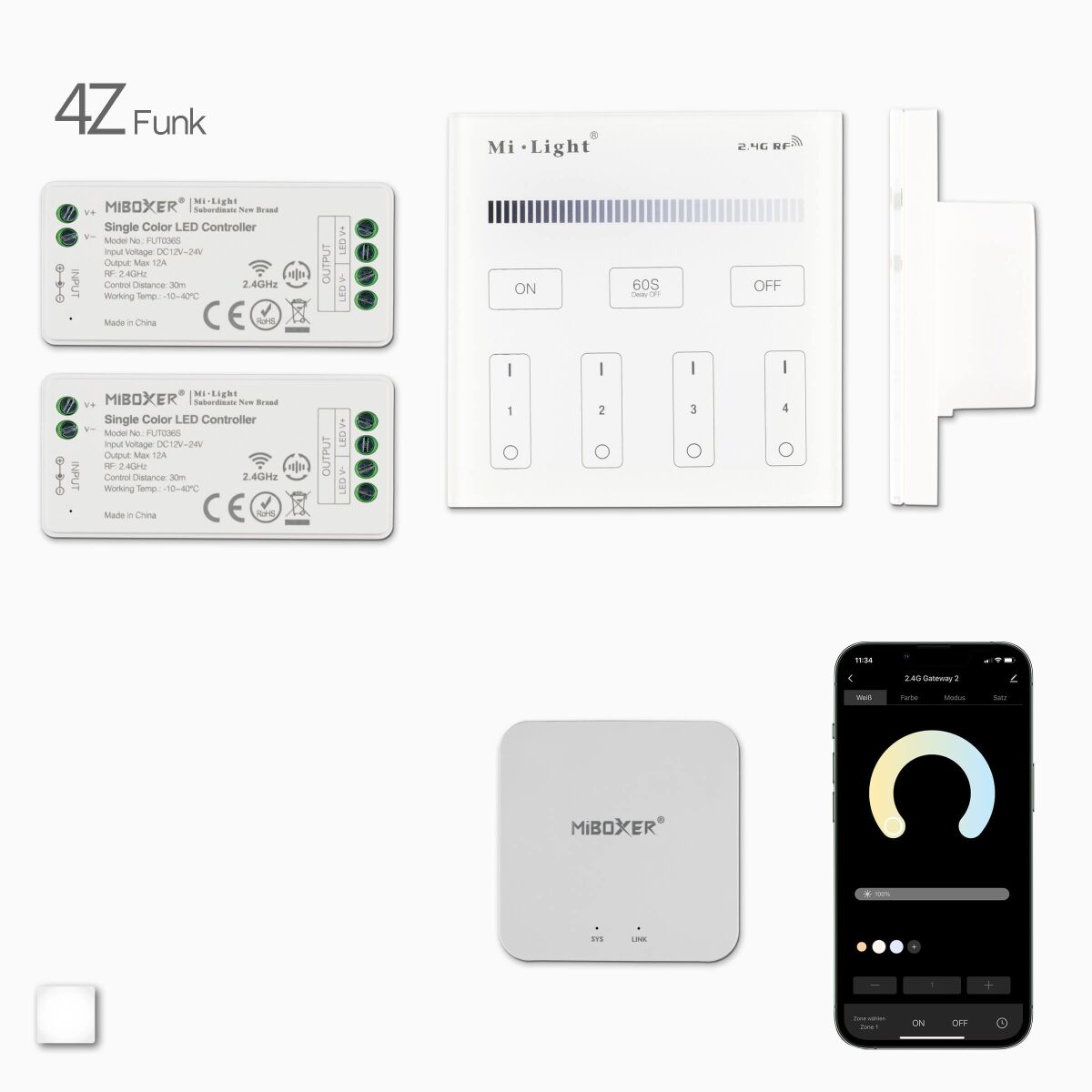 LED Funk-Wandsteuerung mit Wifi Controller und 2 D, 105,98 €