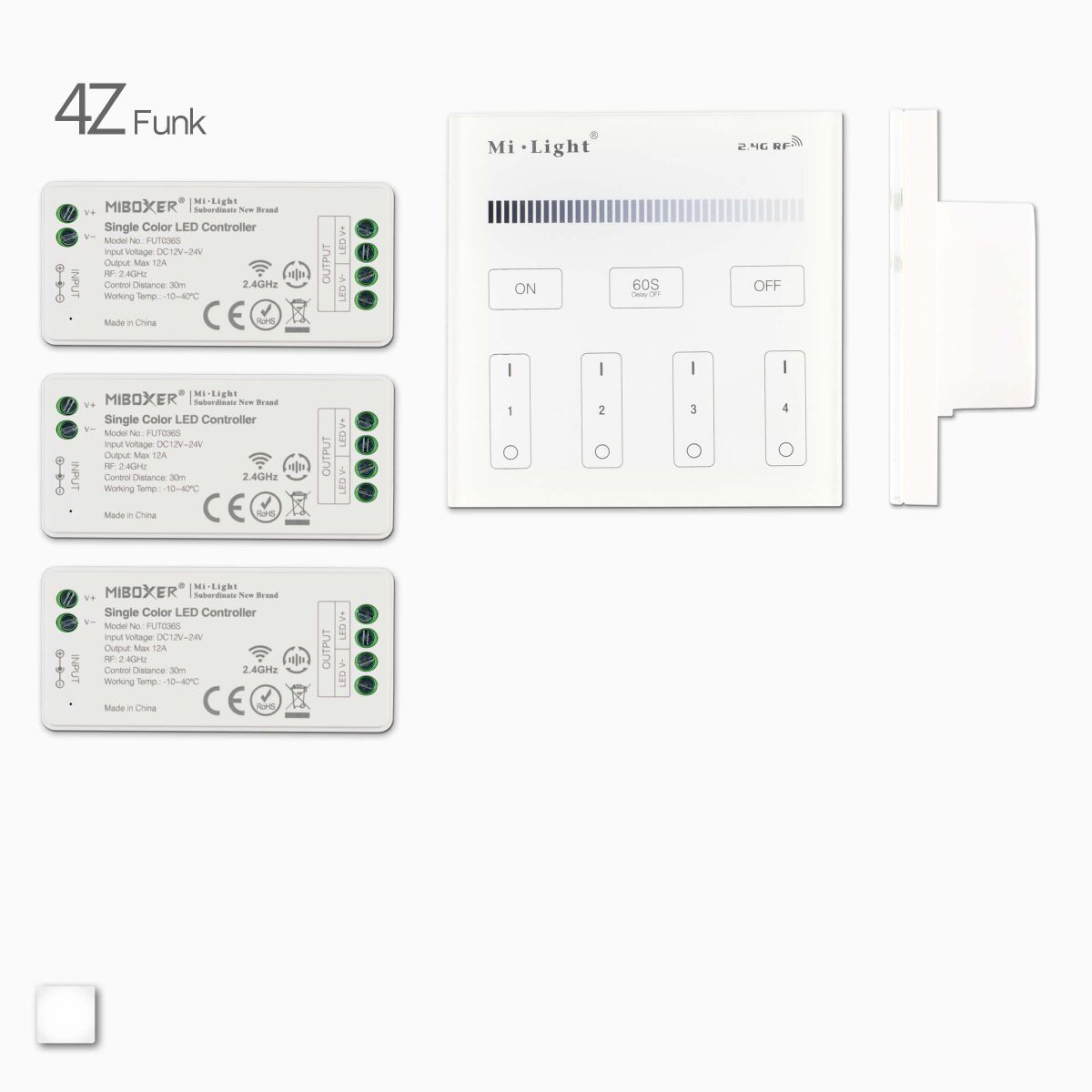 LED Wandsteuerung für bis zu 4 Zonen, 3 LED Funk D, 83,99 €