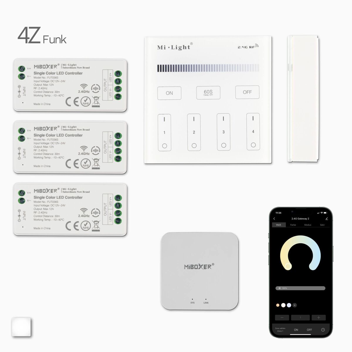 3 LED Funk-Dimmer, Wandsteuerung und Wifi Schnitts, 123,98 €