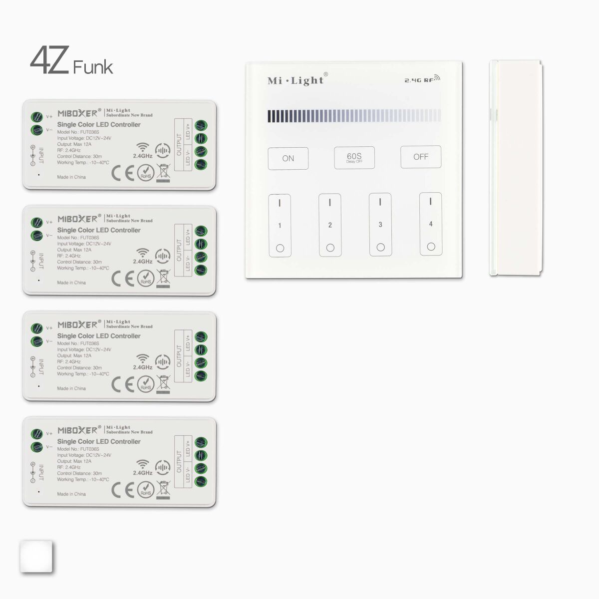 Dimmer-Set mit 4 Funk LED Dimmer und 1 Wandsteueru, 101,99 €