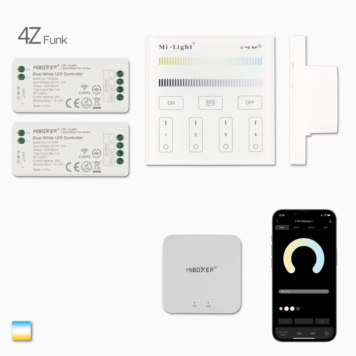 Funk und Wifi Steuerung für dualweiße CCT LED Stre, 105,98 €